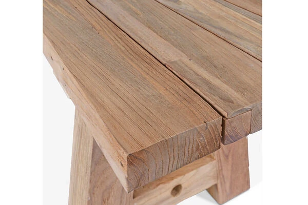 OUTFLEXX Gartenbank XXL, Natur, Recyceltes FSC®-Teakholz, 220x40cm, Rustikal Gebürstet 8 OUTFLEXX Gartenbank XXL, Natur, Recyceltes FSC®-Teakholz, 220x40cm, Rustikal Gebürstet – Bild 8