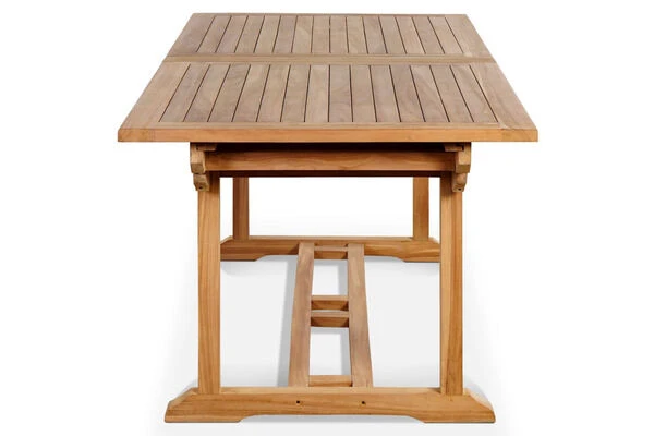 OUTFLEXX Ontario Ausziehtisch, Natur, Teakholz, 195/295x90cm, Fein Geschliffen 8 OUTFLEXX Ontario Ausziehtisch, Natur, Teakholz, 195/295x90cm, Fein Geschliffen – Bild 8