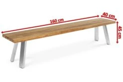 OUTFLEXX Gartenbank, Edelstahl/recyceltes FSC®-Teak, 160x40x45cm, A-Gestell, Rustikal Gebürstet -Kettler Verkaufsgeschäft 4 18322.jpg