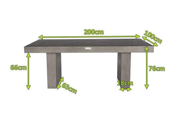 OUTFLEXXEsstisch, Grau, Faserzement, 200 X 100 X 76 Cm, Witterungsbeständig, Pflegeleicht, Rechteckig 4 OUTFLEXXEsstisch, Grau, Faserzement, 200 X 100 X 76 Cm, Witterungsbeständig, Pflegeleicht, Rechteckig – Bild 4