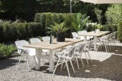 HARTMAN Yasmani Esstisch, Weiß/vintage Brown, Alu/Teak, 240x100cm -Kettler Verkaufsgeschäft 4 18685.jpg