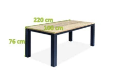 OUTFLEXX Oxford Esstisch, Dark Grey/natur, Alu/recycled FSC®-Teak, 220x100x76cm, Rustikal Gebürstet -Kettler Verkaufsgeschäft 4 20337.jpg