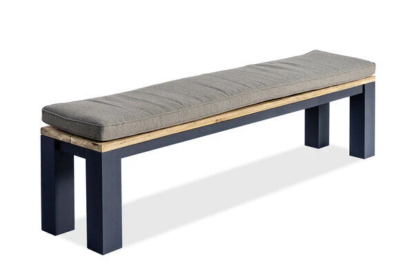 OUTFLEXX Oxford Bank, Dark Grey/natur, Alu/recycled FSC®-Teak, 190x40x45cm, Rustikal Gebürstet 4 OUTFLEXX Oxford Bank, Dark Grey/natur, Alu/recycled FSC®-Teak, 190x40x45cm, Rustikal Gebürstet – Bild 4