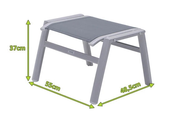 OUTFLEXX Hocker, Silber/grau, Alu/Textilene, 49x55x37cm 4 OUTFLEXX Hocker, Silber/grau, Alu/Textilene, 49x55x37cm – Bild 4