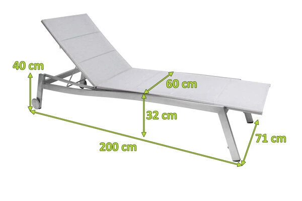 STERN Allround Rollenliege, Silber, Edelstahl/Textil, 200x71x40 Cm, Gepolstert, Verstellbare Rückenlehne 4 STERN Allround Rollenliege, Silber, Edelstahl/Textil, 200x71x40 Cm, Gepolstert, Verstellbare Rückenlehne – Bild 4