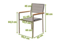 OUTFLEXX Stuhl, Taupe, Edelstahl/Textilene, Padded, Armlehnen Aus FSC-Teakholz, 62x56,5x86cm -Kettler Verkaufsgeschäft 5 13516.jpg