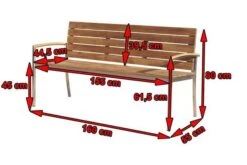 OUTFLEXX Gartenbank, FSC-Teakholz/Edelstahl, 3-Sitzer, 160x55x80cm -Kettler Verkaufsgeschäft 5 13536.jpg