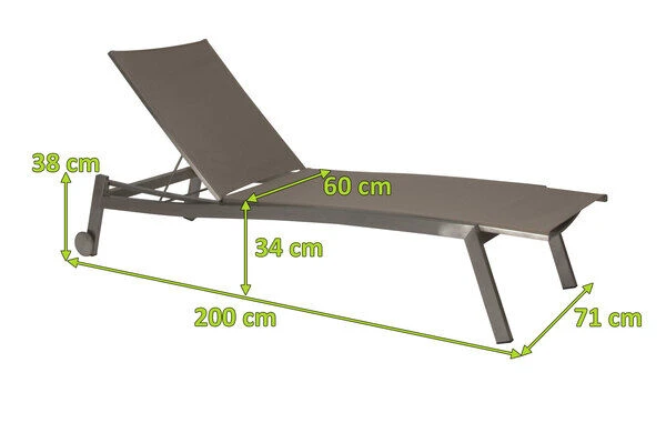 STERN Allround Rollenliege, Silber/taupe, Edelstahl/Textil, 200x71x38 Cm, Verstellbare Rückenlehne 5 STERN Allround Rollenliege, Silber/taupe, Edelstahl/Textil, 200x71x38 Cm, Verstellbare Rückenlehne – Bild 5