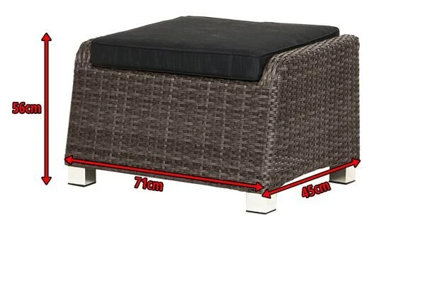 Ploß Rocking Hocker, Grau/braun-meliert, Polyrattan, 71x45x56 Cm, Zu Loungesessel, Inkl. Polster 5 Ploß Rocking Hocker, Grau/braun-meliert, Polyrattan, 71x45x56 Cm, Zu Loungesessel, Inkl. Polster – Bild 5