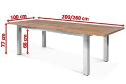 OUTFLEXX Ausziehtisch, Edelstahl/recyceltes FSC®-Teak, 200/260x100cm, Rustikal Gebürstet -Kettler Verkaufsgeschäft 5 18318.jpg