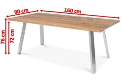 OUTFLEXX Esstisch, Edelstahl/recyceltes FSC®-Teak, 160x90cm, A-Gestell, Rustikal Gebürstet -Kettler Verkaufsgeschäft 5 18319.jpg