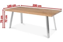 OUTFLEXX Esstisch, Edelstahl/recyceltes FSC®-Teak, 200x100cm, A-Gestell, Rustikal Gebürstet -Kettler Verkaufsgeschäft 5 18320.jpg