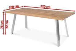 OUTFLEXX Esstisch, Edelstahl/recyceltes FSC®-Teak, 220x100cm, A-Gestell, Rustikal Gebürstet 9 OUTFLEXX Esstisch, Edelstahl/recyceltes FSC®-Teak, 220x100cm, A-Gestell, Rustikal Gebürstet -Kettler Verkaufsgeschäft 5 18321.jpg