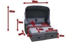 OUTFLEXX Fontana Loungebett, Grau, Polyrattan, Doppel-halbrund, Mit Unterschiebbaren Hockern, Dach Klappbar -Kettler Verkaufsgeschäft 5 18545.jpg