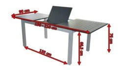 DOPPLER Expert Esstisch, Silber/schwarz, Aluminium, 150-210 X 90 Cm, Ausziehbar -Kettler Verkaufsgeschäft 5 18621.jpg