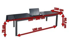 DOPPLER Expert Esstisch, Anthrazit/schwarz, Aluminium, 220-280 X 100 Cm, Ausziehbar -Kettler Verkaufsgeschäft 5 18624.jpg