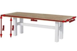 HARTMAN Yasmani Esstisch, Weiß/vintage Brown, Alu/Teak, 240x100cm -Kettler Verkaufsgeschäft 5 18685.jpg