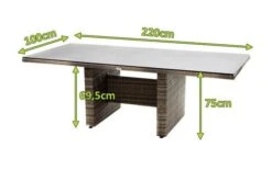 Ploß Rabida Dining Tisch, Champagner-meliert, Polyrattan, 220 X 100 Cm, Glasplatte In Steinoptik -Kettler Verkaufsgeschäft 5 20161.jpg