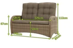 Ploß Rabida Comfort Dining / Lounge 2-Sitzer Sofa, Champagner-meliert, Polyrattan, 148x85x112 Cm, Verstellbar -Kettler Verkaufsgeschäft 5 20163.jpg