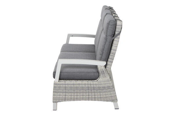 SIENA GARDEN Corido 3-Sitzer Sofa, Ice Grey, Alu / Gardino®-Geflecht, 206x87x103 Cm, Verstellb. Rückenlehnen 5 SIENA GARDEN Corido 3-Sitzer Sofa, Ice Grey, Alu / Gardino®-Geflecht, 206x87x103 Cm, Verstellb. Rückenlehnen – Bild 5