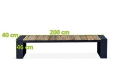 OUTFLEXX Kona Bank, Dark Grey/natur, Alu/recycled FSC®-Teak, 200x40x45cm, Rustikal Gebürstet, U-Gestell -Kettler Verkaufsgeschäft 5 20329.jpg