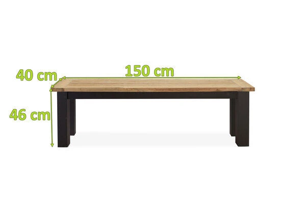 OUTFLEXX Oxford Bank, Dark Grey/natur, Alu/recycled FSC®-Teak, 150x40x45cm, Rustikal Gebürstet 5 OUTFLEXX Oxford Bank, Dark Grey/natur, Alu/recycled FSC®-Teak, 150x40x45cm, Rustikal Gebürstet – Bild 5