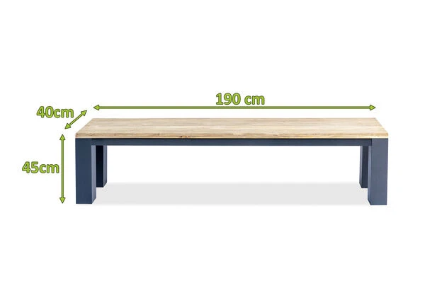 OUTFLEXX Oxford Bank, Dark Grey/natur, Alu/recycled FSC®-Teak, 190x40x45cm, Rustikal Gebürstet 5 OUTFLEXX Oxford Bank, Dark Grey/natur, Alu/recycled FSC®-Teak, 190x40x45cm, Rustikal Gebürstet – Bild 5