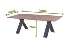 HARTMAN Xanadu Esstisch, Xerix, Alu / Teakholz, 220 X 100 Cm, X-Gestell -Kettler Verkaufsgeschäft 5 20405.jpg