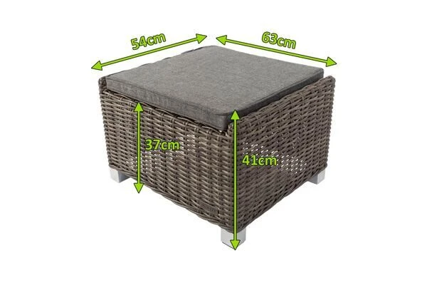 OUTFLEXX Hocker, Grau, Polyrattan, 54 X 63 X 41 Cm, Inkl. Polster 5 OUTFLEXX Hocker, Grau, Polyrattan, 54 X 63 X 41 Cm, Inkl. Polster – Bild 5