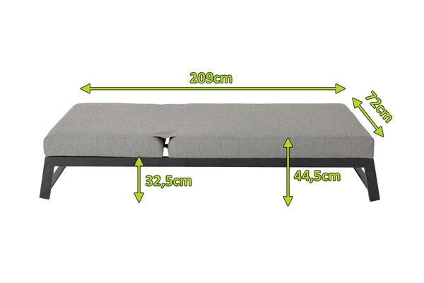 OUTFLEXX Allure Sonnenliege, Flanelle, Alu/Sunbrella, 211 X 74 X 44,5 Cm, Verstellbare Kopfstütze 5 OUTFLEXX Allure Sonnenliege, Flanelle, Alu/Sunbrella, 211 X 74 X 44,5 Cm, Verstellbare Kopfstütze – Bild 5