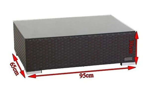 OUTFLEXX Kaffeetisch, Braun, Polyrattan, 95x65cm, Inkl. Glasplatte 5 OUTFLEXX Kaffeetisch, Braun, Polyrattan, 95x65cm, Inkl. Glasplatte – Bild 5