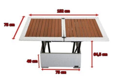 OUTFLEXX Loungetisch Höhenverstellbar, Weiß, Polyrattan, 75/152x75x40/64,5cm -Kettler Verkaufsgeschäft 5 2511 18.jpg