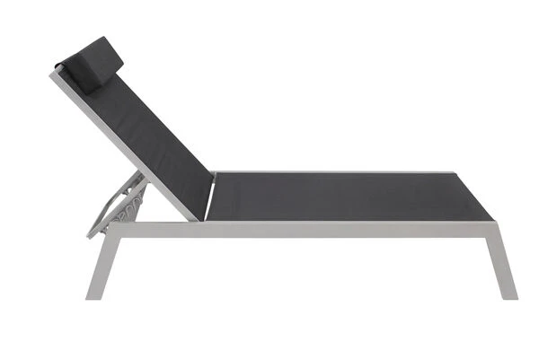 VILLANA Gartenliege, Silber/schwarz, Aluminium/Textil, 198 X 60 X 32 Cm, Verstellbar 6 VILLANA Gartenliege, Silber/schwarz, Aluminium/Textil, 198 X 60 X 32 Cm, Verstellbar – Bild 6
