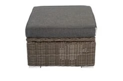 OUTFLEXX Hocker, Grau, Polyrattan, 70 X 70 X 35 Cm, Verstellbare Sitzfläche, Wasserfeste Kissenbox