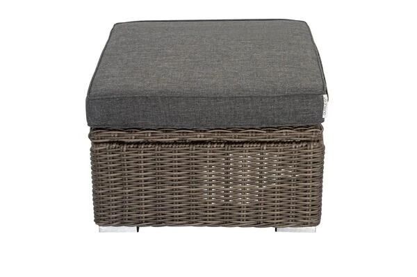 OUTFLEXX Hocker, Grau, Polyrattan, 70 X 70 X 35 Cm, Verstellbare Sitzfläche, Wasserfeste Kissenbox 1 OUTFLEXX Hocker, Grau, Polyrattan, 70 X 70 X 35 Cm, Verstellbare Sitzfläche, Wasserfeste Kissenbox