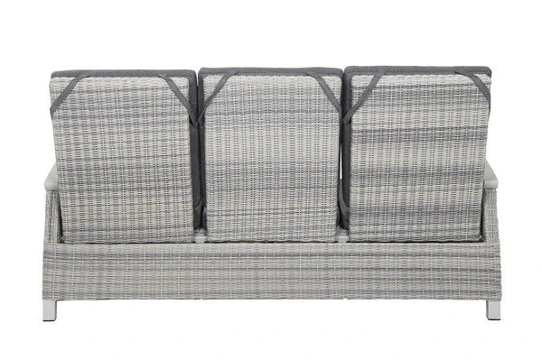 SIENA GARDEN Corido 3-Sitzer Sofa, Ice Grey, Alu / Gardino®-Geflecht, 206x87x103 Cm, Verstellb. Rückenlehnen 6 SIENA GARDEN Corido 3-Sitzer Sofa, Ice Grey, Alu / Gardino®-Geflecht, 206x87x103 Cm, Verstellb. Rückenlehnen – Bild 6