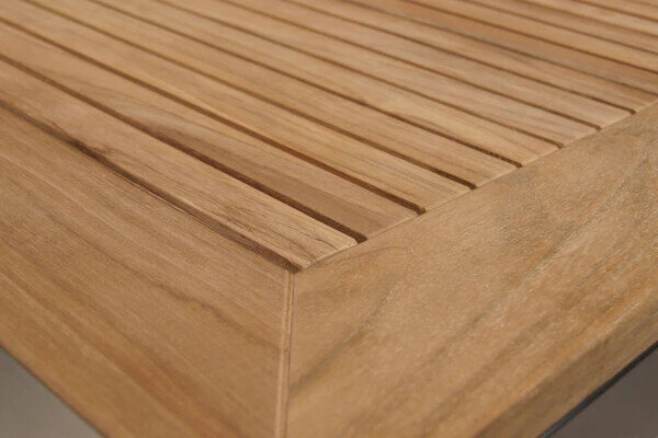 OUTFLEXX Esstisch, Edelstahl/FSC-Teakholz, 200x90cm 4 OUTFLEXX Esstisch, Edelstahl/FSC-Teakholz, 200x90cm – Bild 4