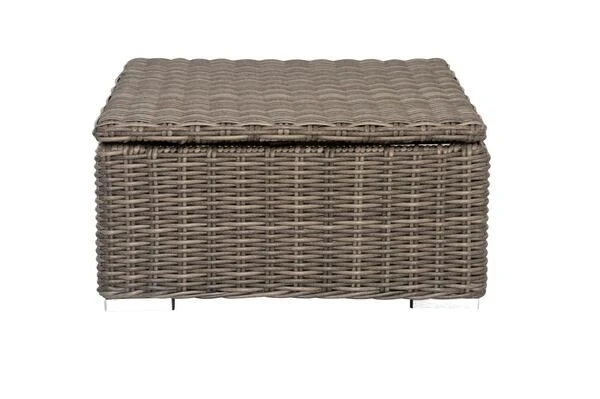 OUTFLEXX Hocker, Grau, Polyrattan, 70 X 70 X 35 Cm, Verstellbare Sitzfläche, Wasserfeste Kissenbox 7 OUTFLEXX Hocker, Grau, Polyrattan, 70 X 70 X 35 Cm, Verstellbare Sitzfläche, Wasserfeste Kissenbox – Bild 7
