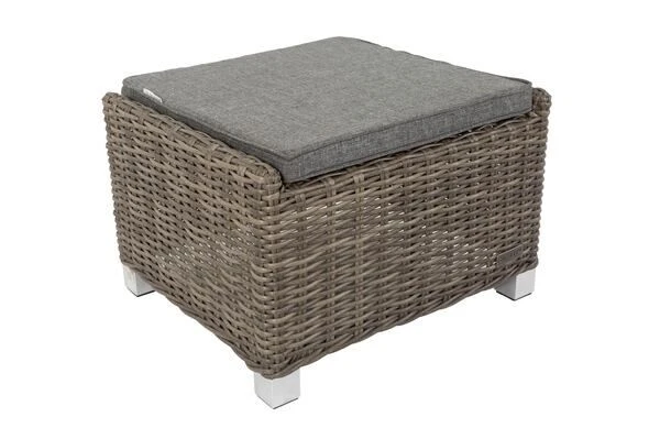 OUTFLEXX Hocker, Grau, Polyrattan, 54 X 63 X 41 Cm, Inkl. Polster 1 OUTFLEXX Hocker, Grau, Polyrattan, 54 X 63 X 41 Cm, Inkl. Polster