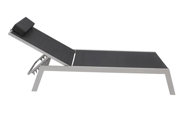 VILLANA Gartenliege, Silber/schwarz, Aluminium/Textil, 198 X 60 X 32 Cm, Verstellbar 8 VILLANA Gartenliege, Silber/schwarz, Aluminium/Textil, 198 X 60 X 32 Cm, Verstellbar – Bild 8