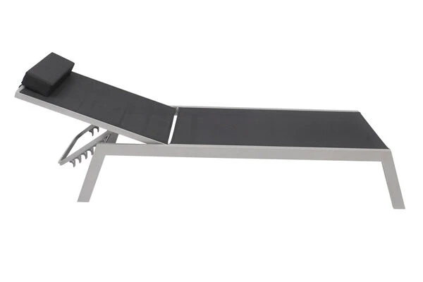 VILLANA Gartenliege, Silber/schwarz, Aluminium/Textil, 198 X 60 X 32 Cm, Verstellbar 9 VILLANA Gartenliege, Silber/schwarz, Aluminium/Textil, 198 X 60 X 32 Cm, Verstellbar – Bild 9