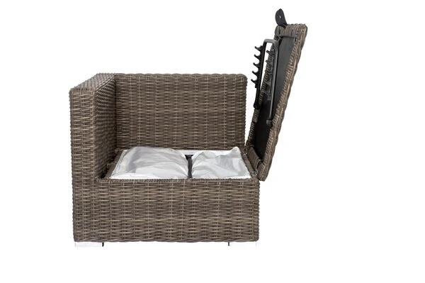 OUTFLEXX Eckelement Rechts, Grau, Polyrattan, 82 X 82 X 70 Cm, Verstellbare Sitzfläche, Wasserfeste Kissenbox 9 OUTFLEXX Eckelement Rechts, Grau, Polyrattan, 82 X 82 X 70 Cm, Verstellbare Sitzfläche, Wasserfeste Kissenbox – Bild 9