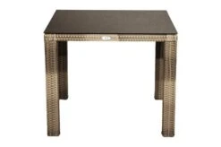 Ploß Rabida Dining Tisch, Champagner-meliert, Polyrattan, 90 X 90 Cm, Glasplatte In Steinoptik -Kettler Verkaufsgeschäft 9 20166.jpg